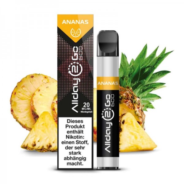 Allday 2 Go Einweg E-Zigarette Ananas Nikotinsalz 20 mg