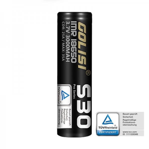 Golisi S30 18650 35A 3000 mAh Akkuzelle