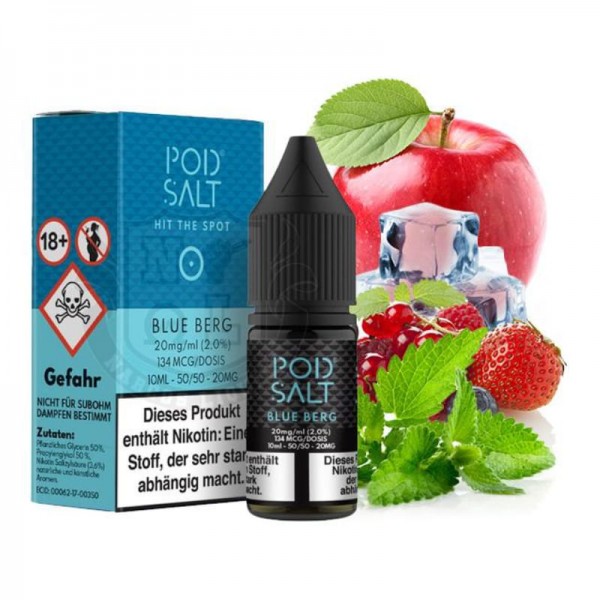 Pod Salt Blue Berg Nikotinsalz Liquid 10 ml 20 mg