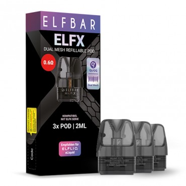 Elfbar Elfx Refillable Pod Tank Verdampfer 0.6 Ohm 3er Pack