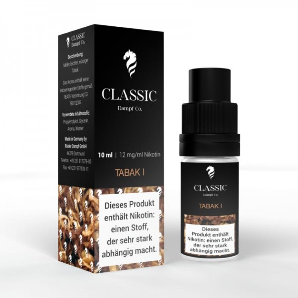 Classic Dampf Tabak 1 Fertigliquid 10 ml