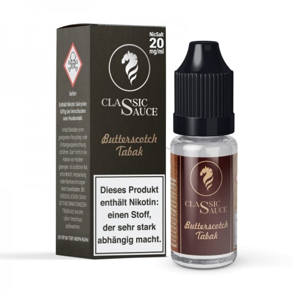 Classic Dampf Butterscotch Tabak Nikotinsalz Liquid 10 ml