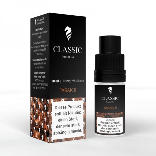 Classic Dampf Tabak 2 Fertigliquid 10 ml