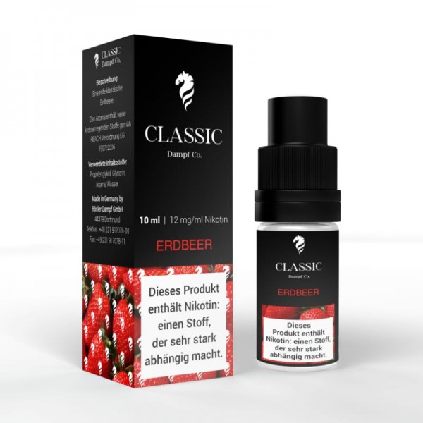 Classic Dampf Erdbeer Fertigliquid 10 ml